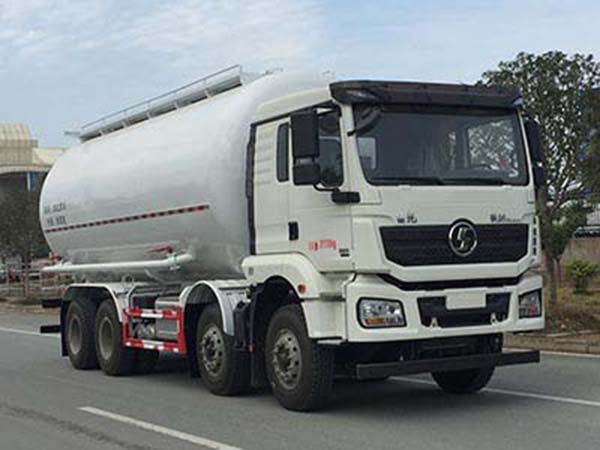 国六陕汽德龙前四后八粉粒物料运输车