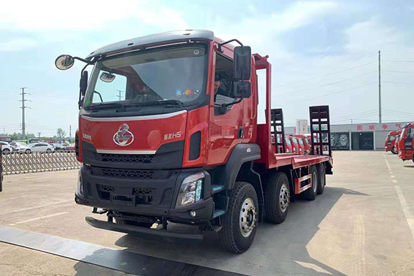 国六柳汽乘龙前四后八平板运输车